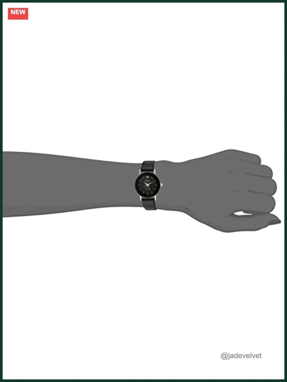 Women's Diamond-Accented Leather Strap Watch Quartz
